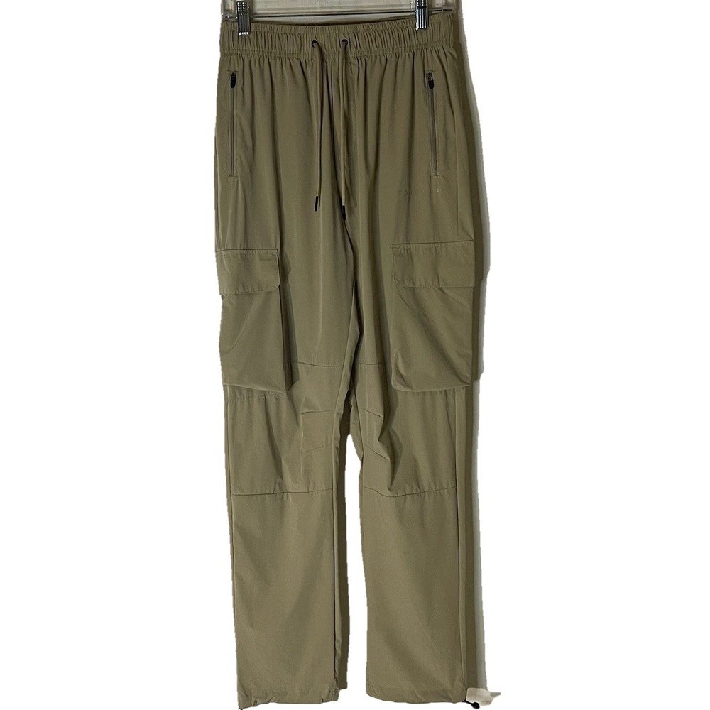 YoungLA Women's Cargo Jogger Pants Khaki Running Athletic NWT Size Small